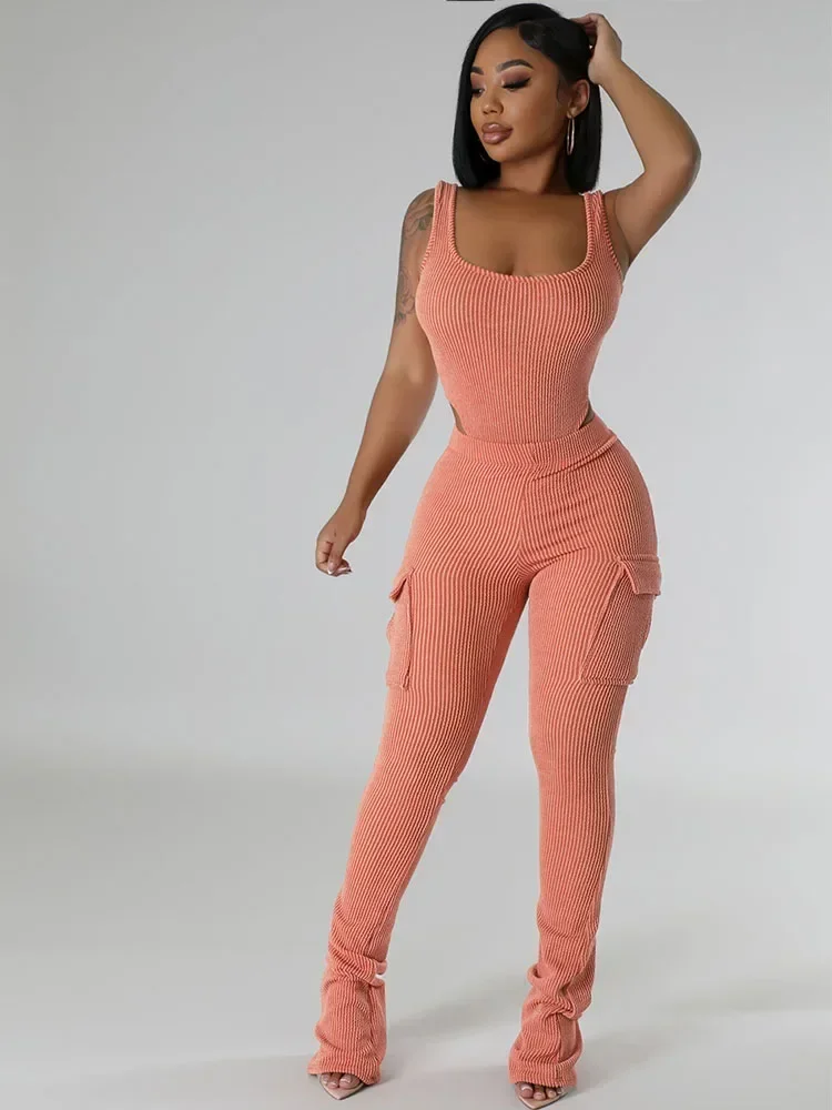Knitted Ribbed Two Piece Set f - огляд і ціна Tank Top Ribbed