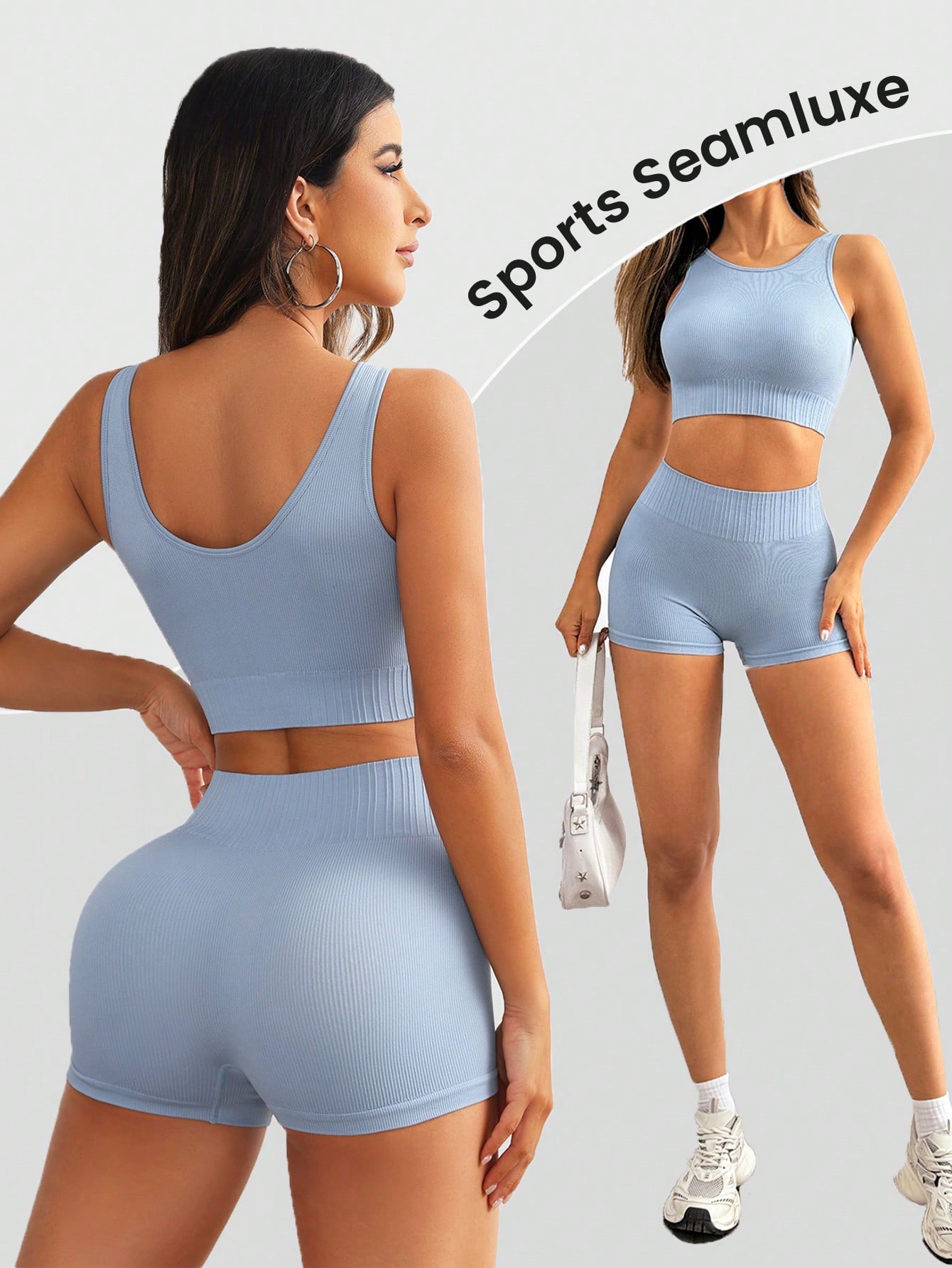 Women Seamless Ribbed Yoga Set - огляд і ціна Tank Top Ribbed